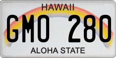 HI license plate GMO280