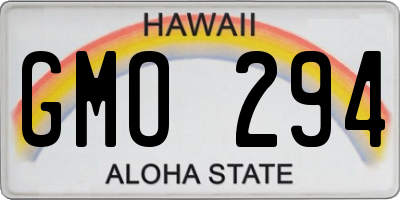 HI license plate GMO294