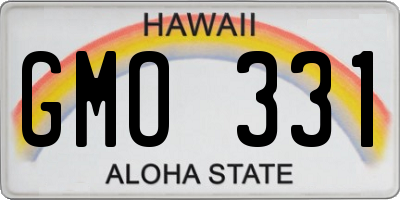 HI license plate GMO331