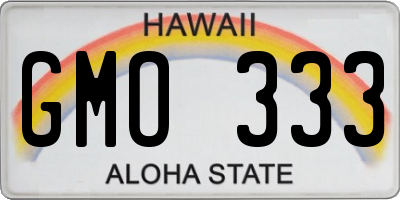 HI license plate GMO333