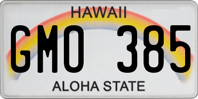 HI license plate GMO385