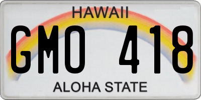 HI license plate GMO418