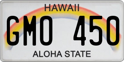 HI license plate GMO450