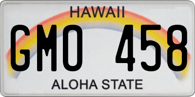 HI license plate GMO458