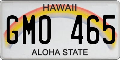 HI license plate GMO465