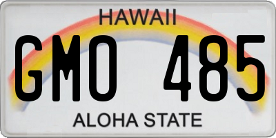 HI license plate GMO485