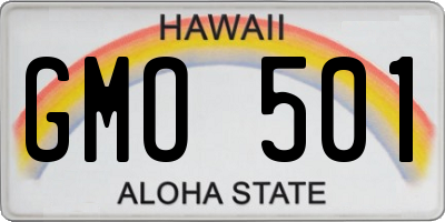 HI license plate GMO501