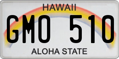 HI license plate GMO510