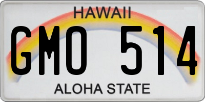 HI license plate GMO514