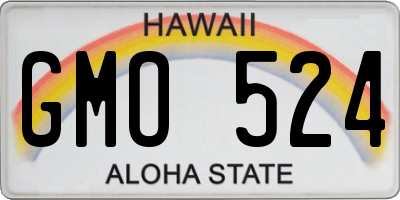 HI license plate GMO524