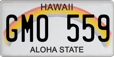 HI license plate GMO559