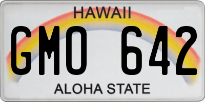 HI license plate GMO642
