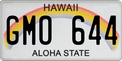 HI license plate GMO644