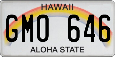 HI license plate GMO646
