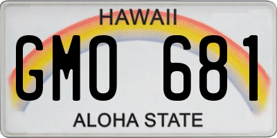 HI license plate GMO681