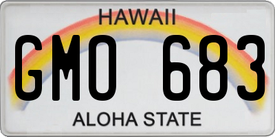 HI license plate GMO683