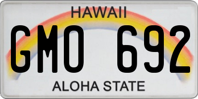 HI license plate GMO692