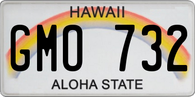 HI license plate GMO732