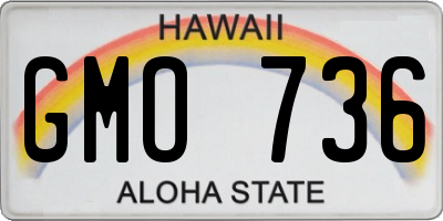 HI license plate GMO736