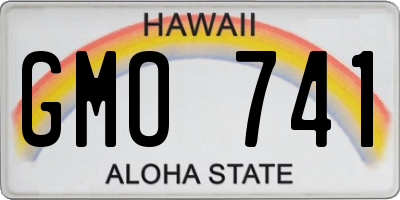 HI license plate GMO741