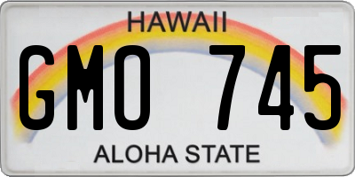 HI license plate GMO745