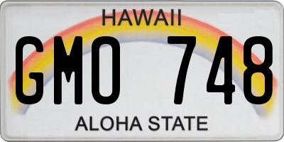 HI license plate GMO748