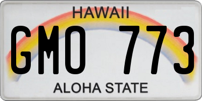 HI license plate GMO773