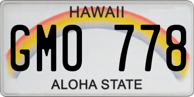 HI license plate GMO778