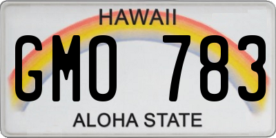 HI license plate GMO783