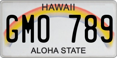 HI license plate GMO789
