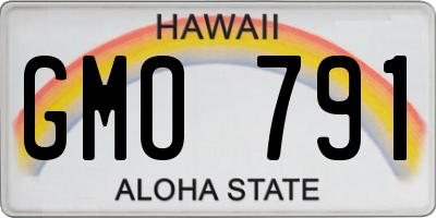 HI license plate GMO791