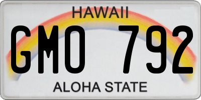 HI license plate GMO792