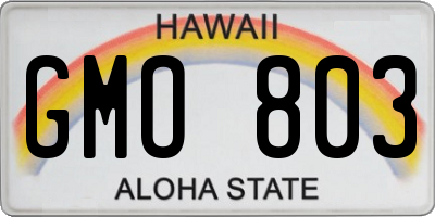 HI license plate GMO803