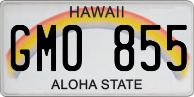 HI license plate GMO855