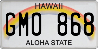 HI license plate GMO868