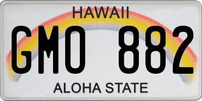 HI license plate GMO882