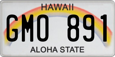 HI license plate GMO891