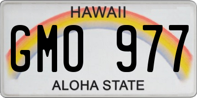 HI license plate GMO977