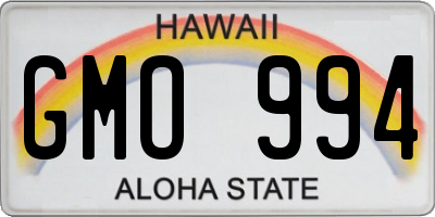 HI license plate GMO994