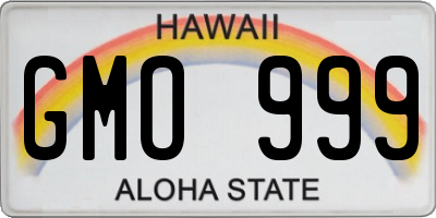 HI license plate GMO999