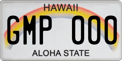 HI license plate GMP000