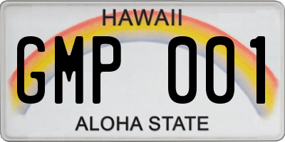 HI license plate GMP001