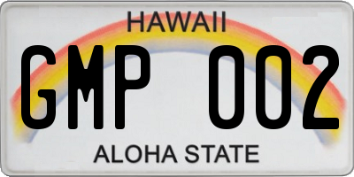 HI license plate GMP002