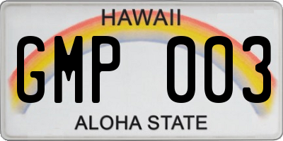 HI license plate GMP003