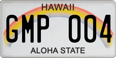 HI license plate GMP004