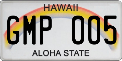 HI license plate GMP005