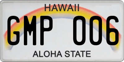 HI license plate GMP006
