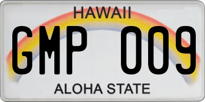 HI license plate GMP009