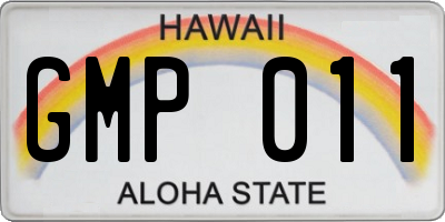 HI license plate GMP011