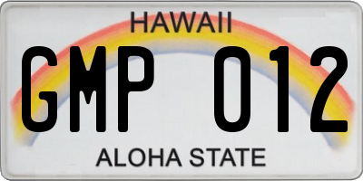 HI license plate GMP012